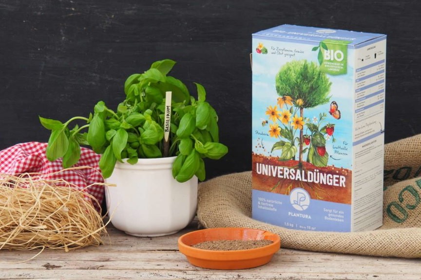 Plantura Bio-Universaldünger mit Basilikum