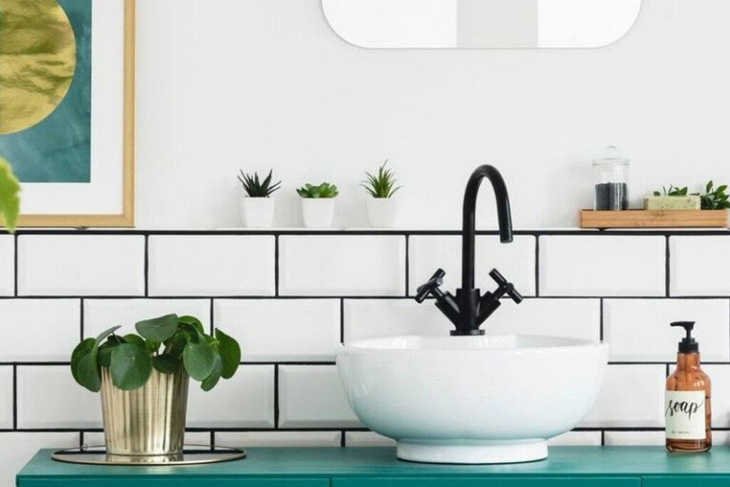 Badezimmer mit Pflanzen
