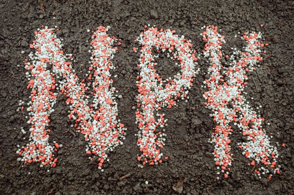 Buchstaben aus Düngergranulat