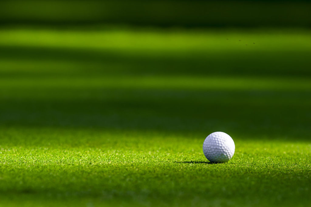Golfball auf Rasen