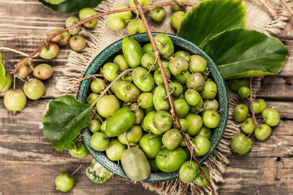 Geerntete Kiwibeeren