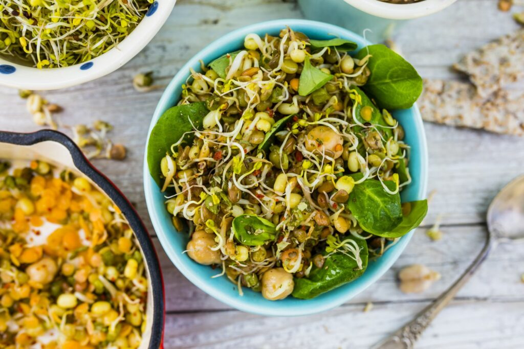 Sprossen im Salat