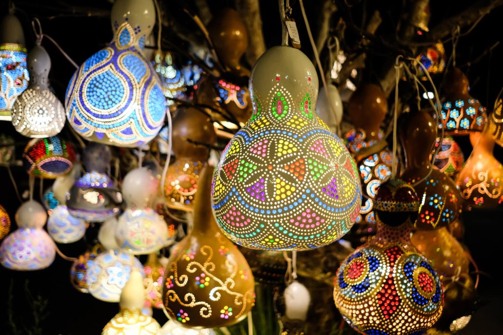 Lampe aus Kalebasse